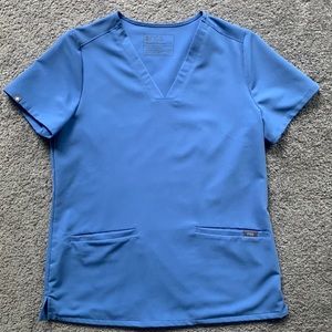 FIGS scrub top.  Ceil Blue